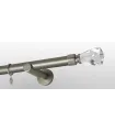 Satin-Nickel Ø 25 mm - Endstück Crystal Cone Stange glatt Halter einfach