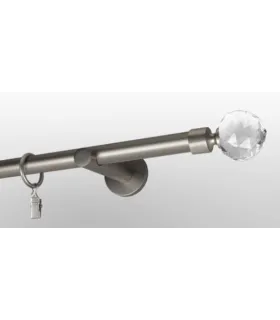 Satin nickel Ø 25 mm - koncovka Crystal gula tyč hladká držiak simple