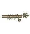 Metall-Gardinenstange Antik Ø 16 mm - Ahornblatt Riffelstange