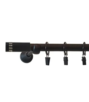 Jednoduchá 19mm  matná čierna koncovka Cylinder crystal