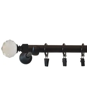 Jednoduchá 19mm  matná čierna koncovka Crystal gula