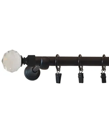 Jednoduchá 19mm  matná čierna koncovka Crystal gula