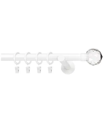 Jednoduchá 19mm biela leskla koncovka Gabi