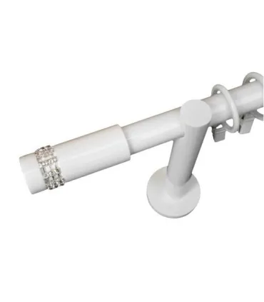 Jednoduchá 19mm biela leskla koncovka Cylinder crystal