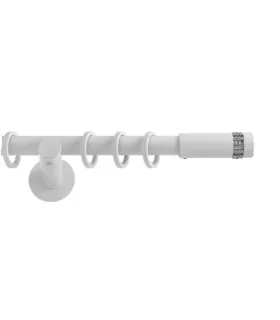 Jednoduchá 19mm biela leskla koncovka Cylinder crystal