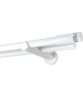 Dvojitá 19mm biela leskla koncovka Cylinder crystal