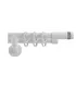 Dvojitá 19mm biela leskla koncovka Cylinder crystal