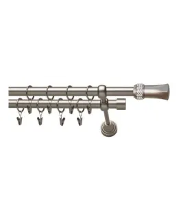 Satin nickel Ø 19 mm - Pluton Crystal