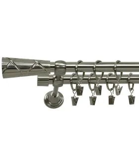 Garníža dvojitá Ø 19mm efekt-nerezová oceľ koncovka - Trapezium