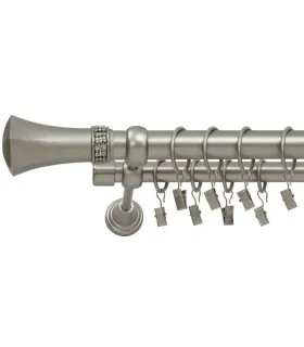 Satin nickel Ø 25/19 mm - Pluton crystal