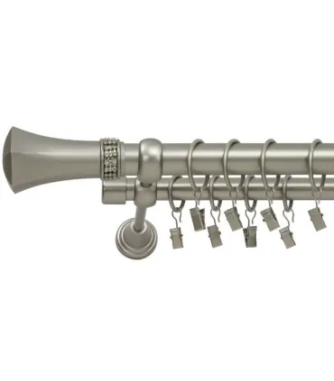 Satin nickel Ø 25/19 mm - Pluton crystal