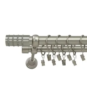 Satin nickel Ø 25/19 mm - Cylinder crystal