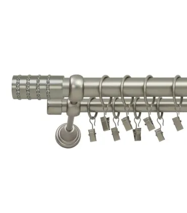 Satin nickel Ø 25/19 mm - Cylinder crystal