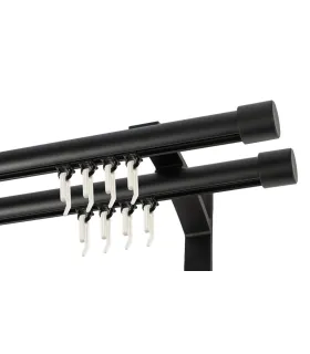 Garniža dvojitá hliníkový profil BLACK koncovka Pullo