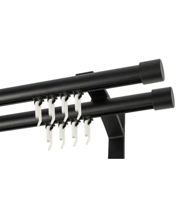 Garniža dvojitá hliníkový profil BLACK koncovka Pullo