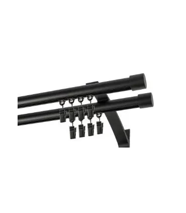 Garniža dvojitá hliníkový profil BLACK koncovka Pullo