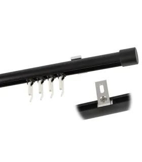 Jednoduchá garniža hl. profil BLACK koncovka Pullo