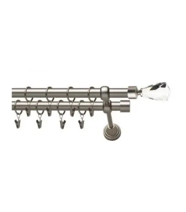 Satin nickel Ø 19 mm - Crystal Cone