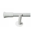 einläufige Gardinenstange 19 mm weiß glänzend Endstück Capri