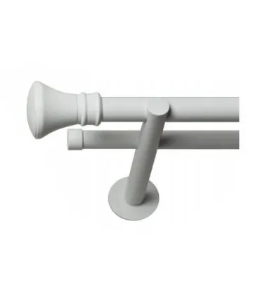 Dvojitá 19mm biela leskla koncovka Koloseo