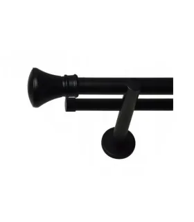 Dvojitá 19mm matná čierna koncovka  Koloseo