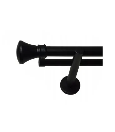 Dvojitá 19mm matná čierna koncovka  Koloseo