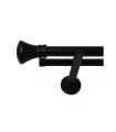 zweiläufige Gardinenstange 19mm matt schwarz Koloseo