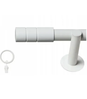 Jednoduchá 25mm biela matna koncovka Cylinder hladky