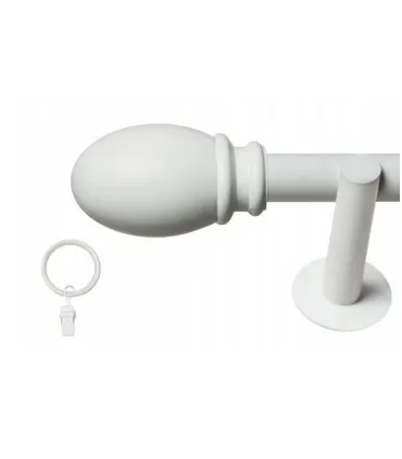 Jednoduchá 25mm biela matna koncovka Beluno