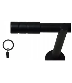 Jednoduchá 25mm matná čierna koncovka Cylinder hladky