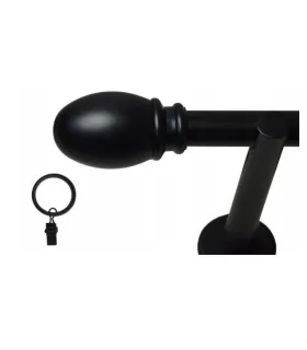 Jednoduchá 25mm matná čierna koncovka Beluno