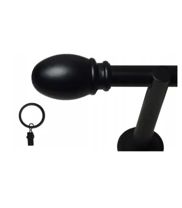 Jednoduchá 25mm matná čierna koncovka Beluno