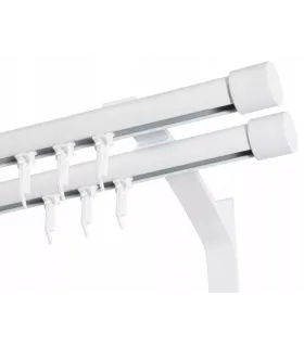 Garniža dvojitá hliníkový profil BIELA koncovka Pullo