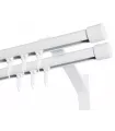 zweiläufige Gardinenstange Aluminiumprofil WEISS Endstück Pullo