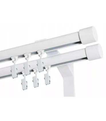 Garniža dvojitá hliníkový profil BIELA koncovka Pullo