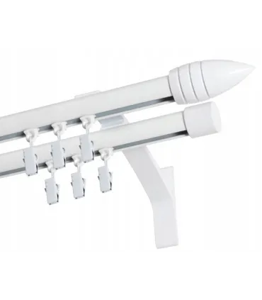 Garniža dvojitá hliníkový profil BIELA koncovka Potisk Frez