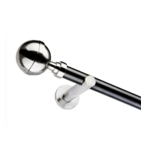 Jednoduchá 25mm matná čierna tyč koncovka Kalisto efekt nerez