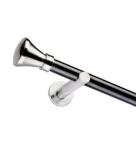 Jednoduchá 25mm matná čierna tyč koncovka Gula efekt nerez