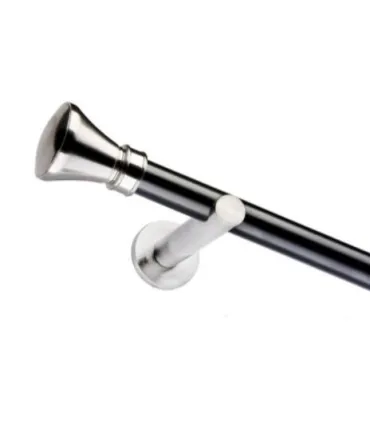 Jednoduchá 25mm matná čierna tyč koncovka Gula efekt nerez