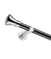 Einläufige Gardinenstange 25mm matt schwarz Stange Koloseo Edelstahl-Effekt