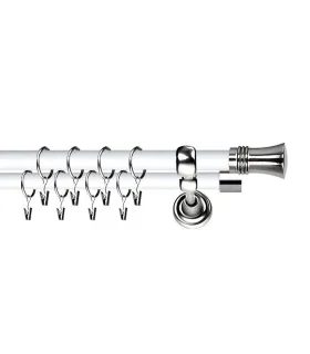 Dvojitá 19mm biela leskla koncovka Capri efekt nerez