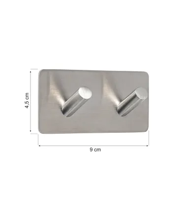 Dvojitý samolepiaci vešiak z brúsenéj nehrdzavejúcej ocele