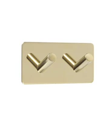 Dvojitý samolepiaci vešiak z leštenej mosadznej nehrdzavejúcej ocele