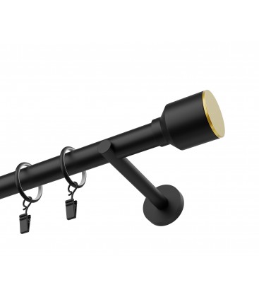 Jednoduchá 25mm matná čierna koncovka Gula