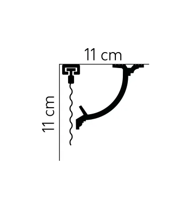 Garnižová stropná lišta MARDOM QL027 - vhodná pre LED podsvietenie