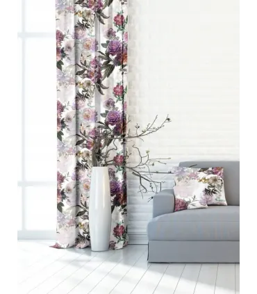 Záves s krúžkami 140cmx250 cm farba Flores 02