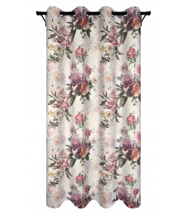 Záves s krúžkami 140cmx250 cm farba Flores 02