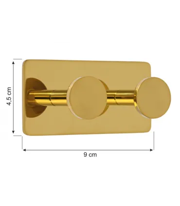 Dvojitý samolepiaci vešiak z leštenej mosadznej nehrdzavejúcej ocele