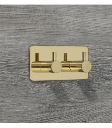 Dvojitý samolepiaci vešiak z leštenej mosadznej nehrdzavejúcej ocele