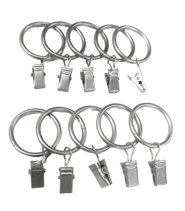 Krúžok so štipcom kus satin nickel Ø19 mm